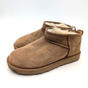 UGG Classic Ultra Mini Sheepskin Winter Boots Women's Chestnut Size US7 EU38
